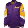 LA Lakers Classic Throw It Back Satin Bomber Jacket