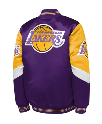 LA Lakers Classic Throw It Back Satin Bomber Jacket