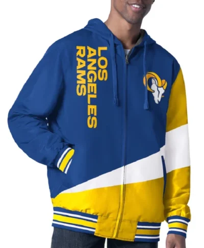 LA Rams Hooded Jacket Color Block Edition Retro Look