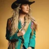 Lainey Wilson Keepin Country Cool Green Fringe Blazer