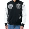Las Vegas Raiders Black and White Varsity Jacket City Arch Edition