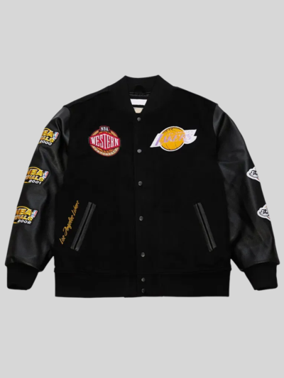 Los Angeles Lakers Black Out Vintage Logo Varsity Jacket