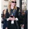 MFW 2026 Sarah Pidgeon Celebrity Leather Jacket