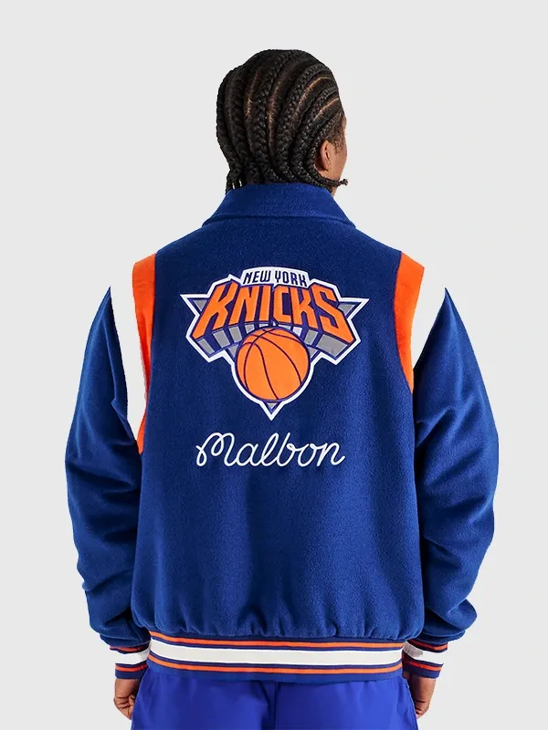 Malbon x Knicks varsity jacket
