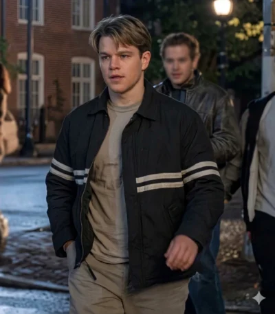 Matt Damon Good Will Hunting Black Leather Jacket