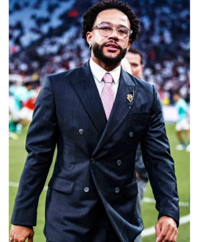 Memphis Depay Inspired Chrome Hearts Navy Formal Suit