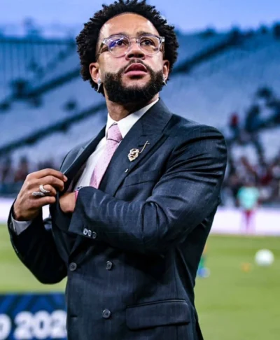 Memphis Depay Inspired Chrome Hearts Navy Formal Suit