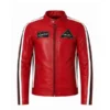 Men’s Red Racing Moto Biker Leather Jacket