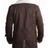 Men’s Shearling Brown Leather Overcoat Bane Style Coat