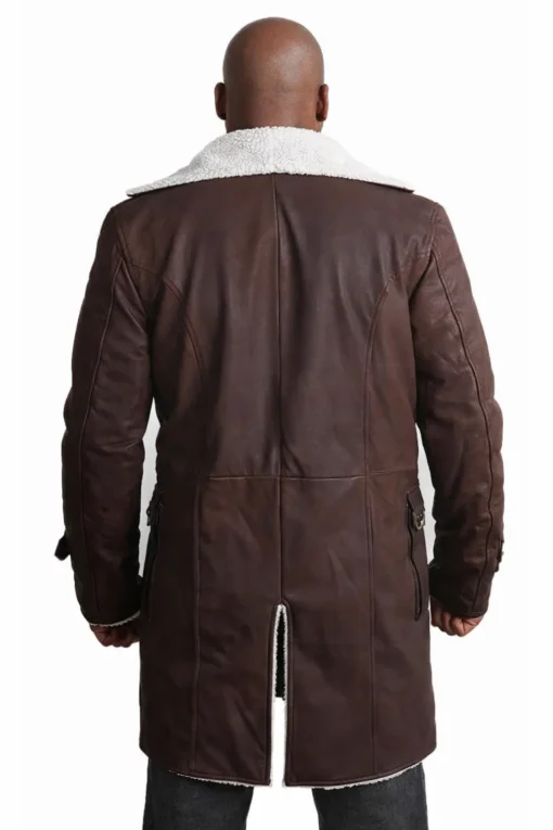 Shop Men’s Shearling Brown Leather Overcoat Bane Style Coat - Nova Jacket