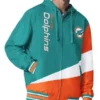 Miami Dolphins Retro Color Block Hooded Full Zip Jacket