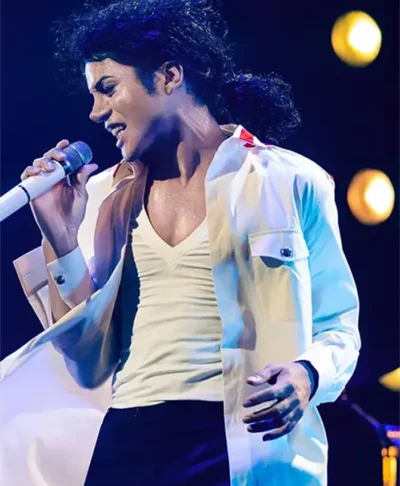 Michael 2025 Jaafar Jackson White Cotton Jacket