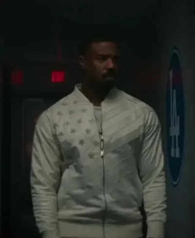 Michael B Jordan Creed III White Zip Jacket