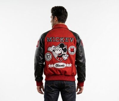 Michael Jackson Mickey Mouse Icon Varsity Jacket