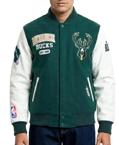 Milwaukee Bucks City Arch Black Varsity Jacket