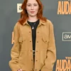 Mina Sundwall Tan Suede Moto Jacket