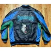 Minnesota Timberwolves Leather Vintage Bomber Jacket