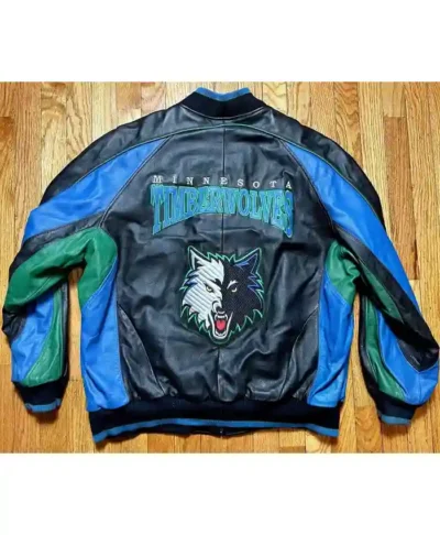 Minnesota Timberwolves Leather Vintage Bomber Jacket