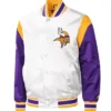 Minnesota Vikings White Purple Varsity Satin Jacket
