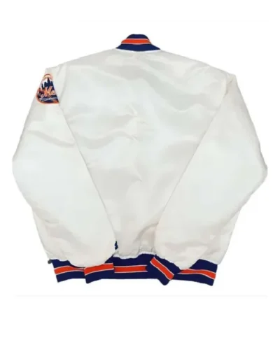 NY Mets 80s Retro White Bomber Jacket