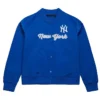 NY Yankees Throwback Blue Satin Graphic Jacket