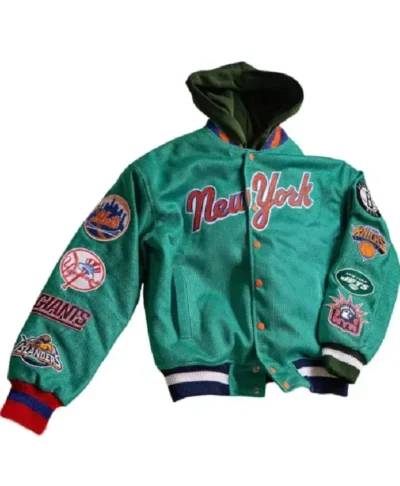 NYC Sports Teams Kelly Green Bomber Jacket