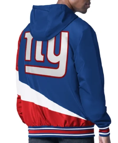 New York Giants Retro Color Block Hooded Full Zip Jacket