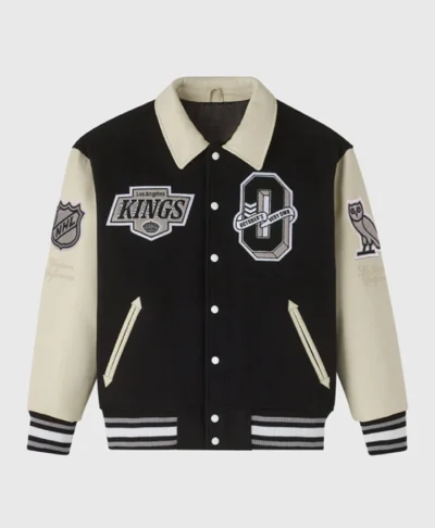 OVO Los Angeles Kings Black & Beige Varsity Jacket