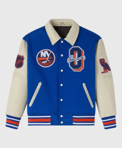 OVO New York Islanders Blue & Beige Varsity Jacket