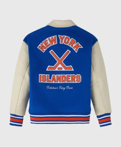 OVO New York Islanders Blue & Beige Varsity Jacket