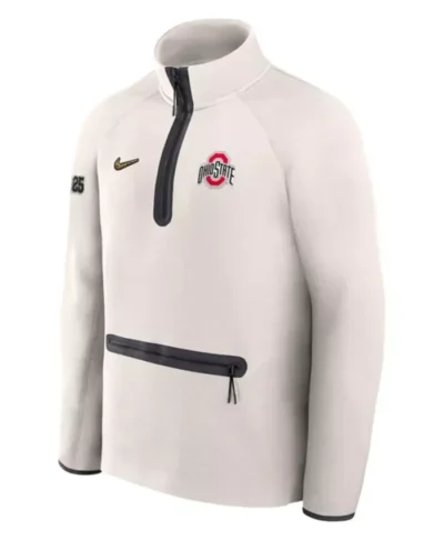 Ohio State Buckeyes White Varsity Jacket Classic Team Style