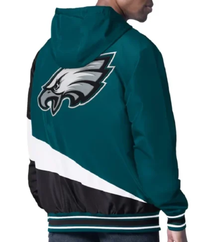 Philadelphia Eagles Retro Color Block Hooded Full Zip Jacket