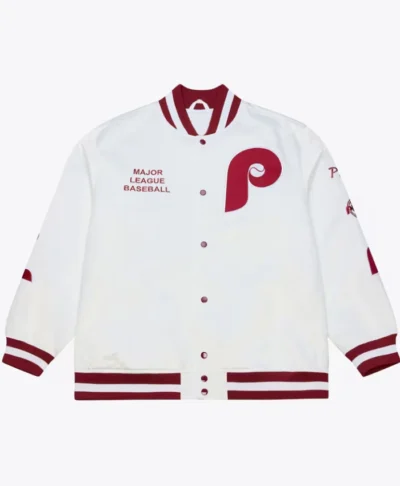 Philadelphia Phillies Arctic White Full-Snap Satin Jacket