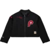 Philadelphia Phillies Cropped Mechanic Black Jacket