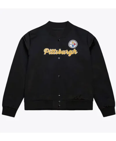 Pittsburgh Steelers Heritage Black Satin Jacket