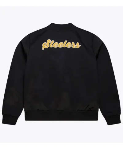 Pittsburgh Steelers Heritage Black Satin Jacket