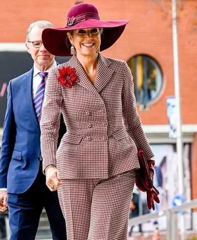 Queen Maxima Checkered Suit