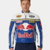 Red Bull Racing Themed Blue Motorcycle Jacket