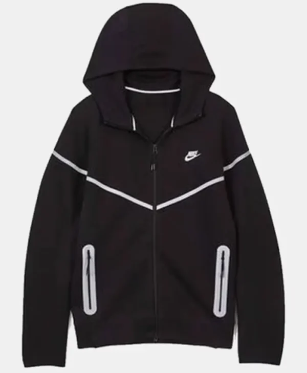 Reflective Tech Windrunner Black Fleece Jacket