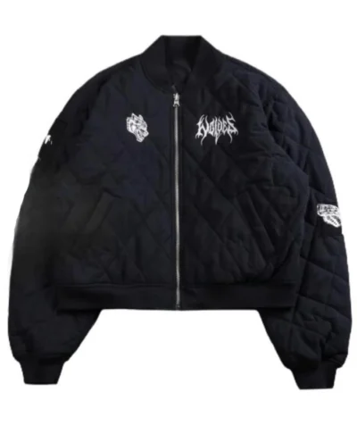 Rhea Ripley Black Quilted Bomber Jacket