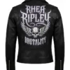 Rhea Ripley WWE Black Leather Jacket
