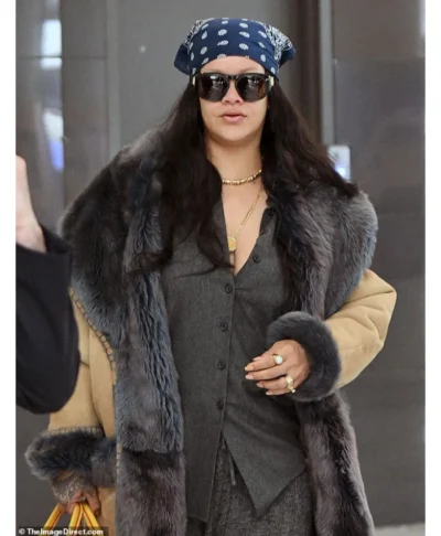 Rihanna NYC 2026 Shearling Long Coat