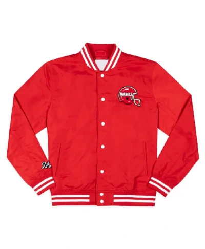 Rutgers Retro Wordmark Red Bomber Jacket