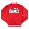 Rutgers Retro Wordmark Red Bomber Jacket