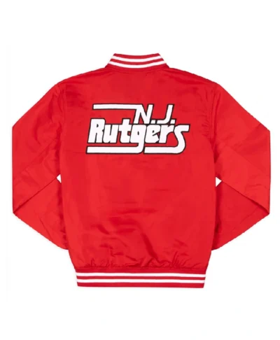 Rutgers Retro Wordmark Red Bomber Jacket