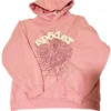 SP5DER Pink Streetwear Hoodie