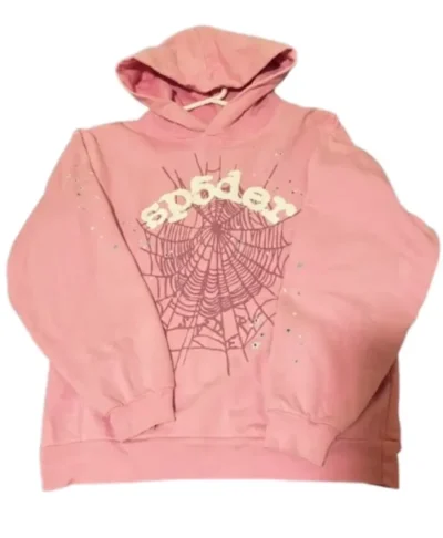 SP5DER Pink Streetwear Hoodie