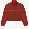 Saint Laurent Stand-Collar Brown Jacket