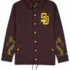 San Diego Padres x Rotulos Bautista Brown Coaches Jacket