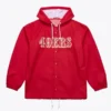San Francisco 49ers Coaches Scarlet Windbreaker Hooded Jacket